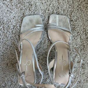 Jessica Simpson Silver Strappy Heels
